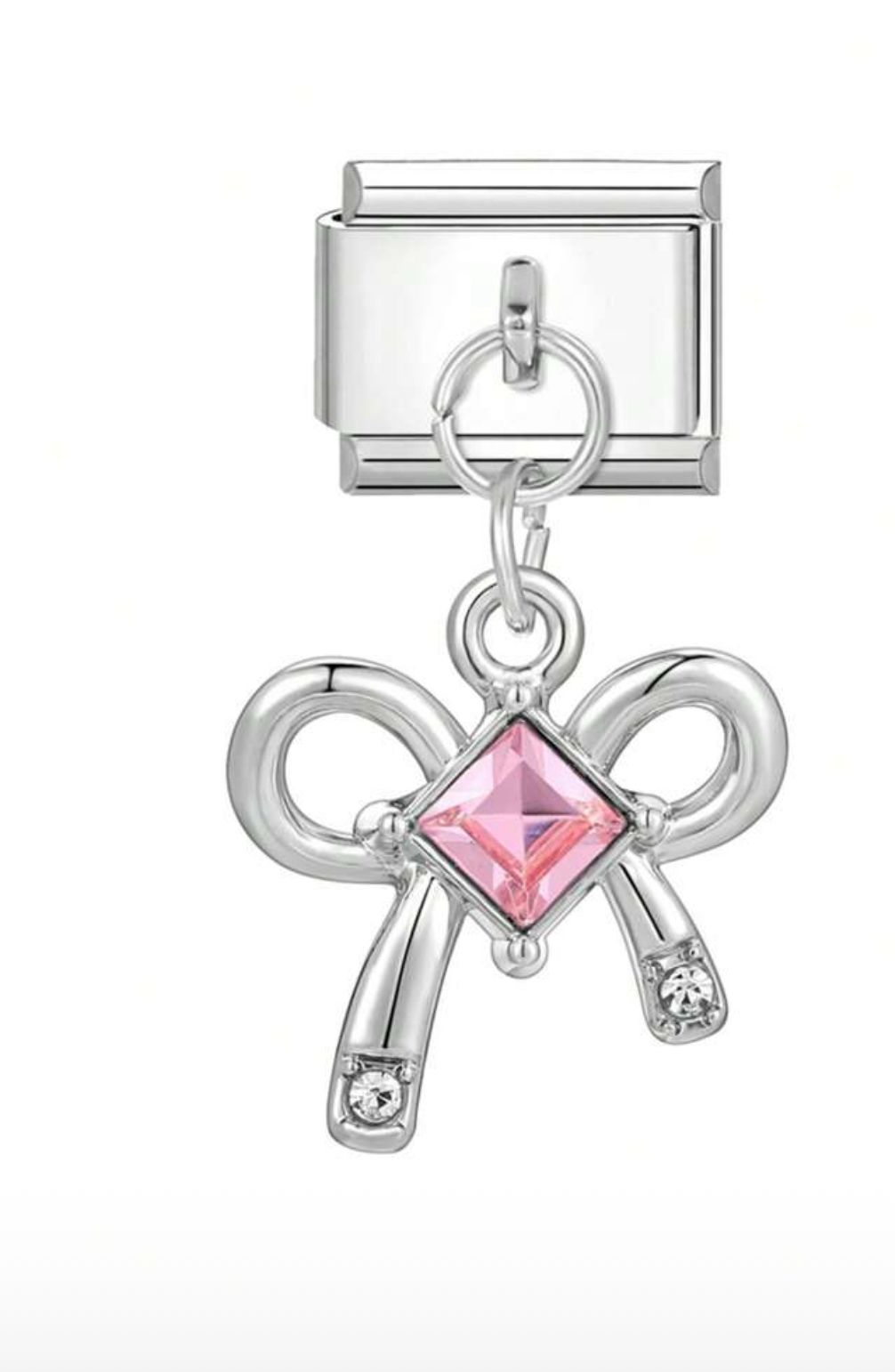 Pink Gem Bow Dangle