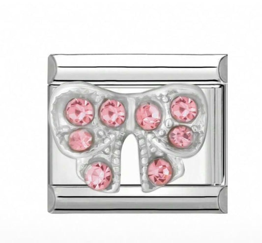Pink Crystal Bow Link