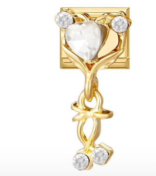Dangling Crystal Heart Charm