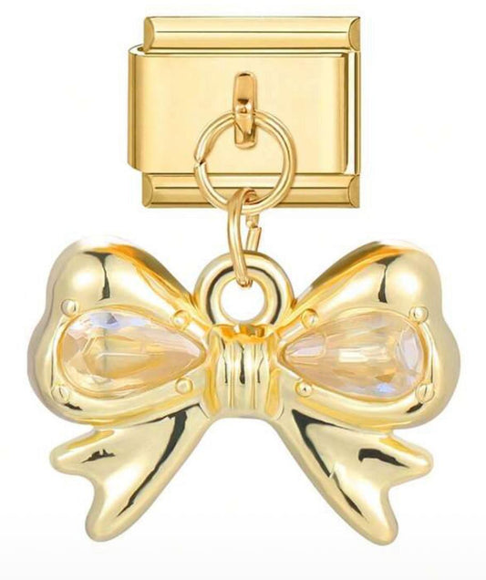 Large Crystal Bow Charm